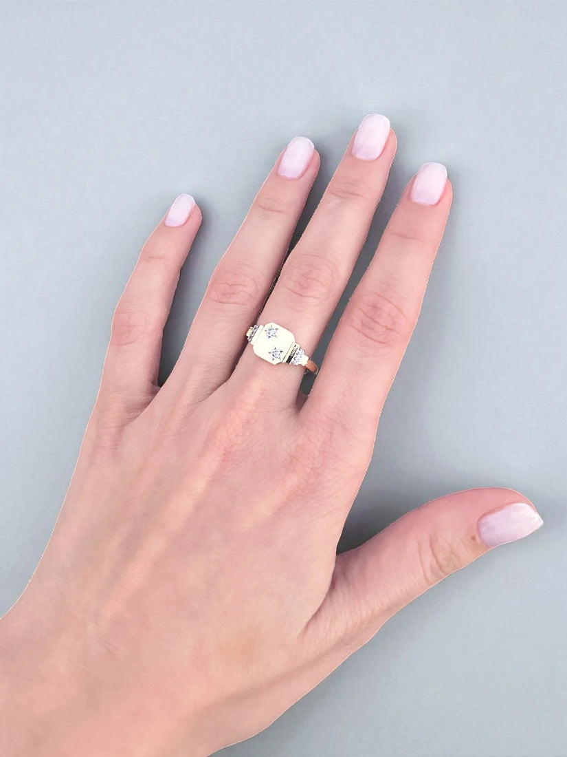 Bague Selis - en laiton plaqué rhodium